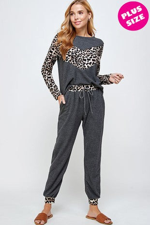 Charcoal Leopard Jogger Set