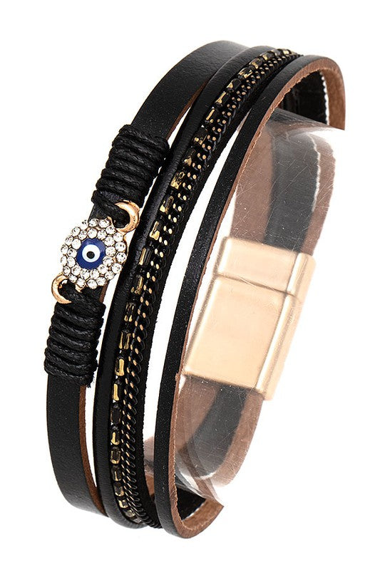 Multi Row Bracelet | Jet Black