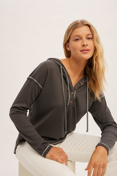 Thermal Henley Hoodie