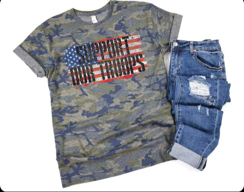 Camo Support Our Troops Tee