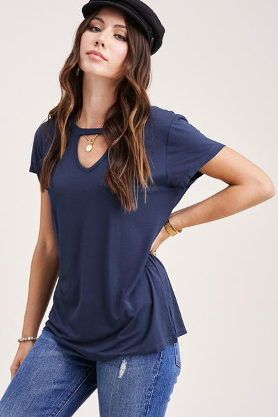 Cut Out Short Sleeve Top