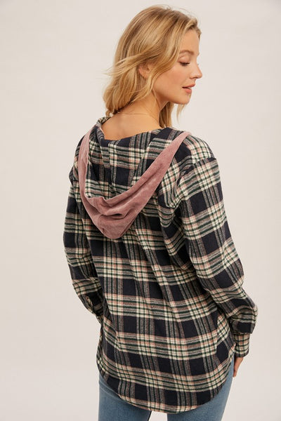 Corduroy Plaid Hoodie